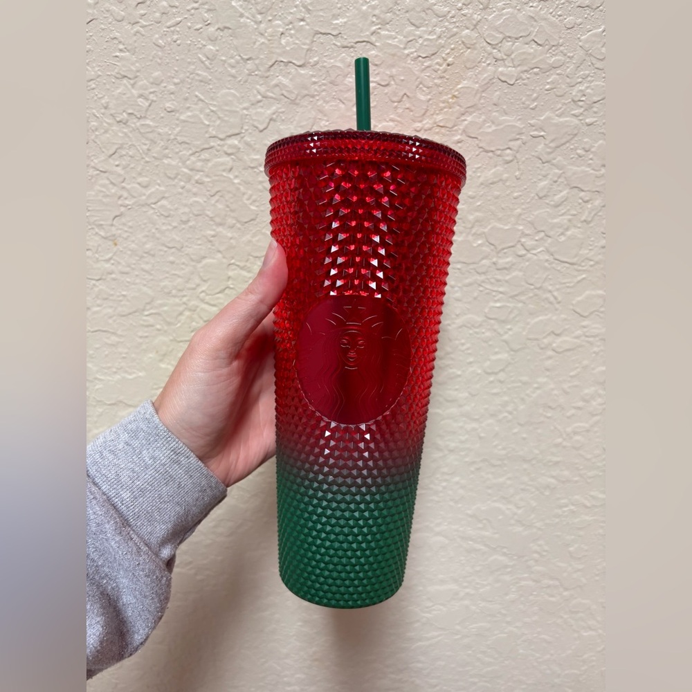 Starbucks x Disney Christmas cup tumbler in green and red